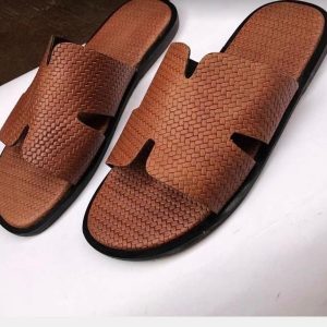 Matted Hermes Slippers